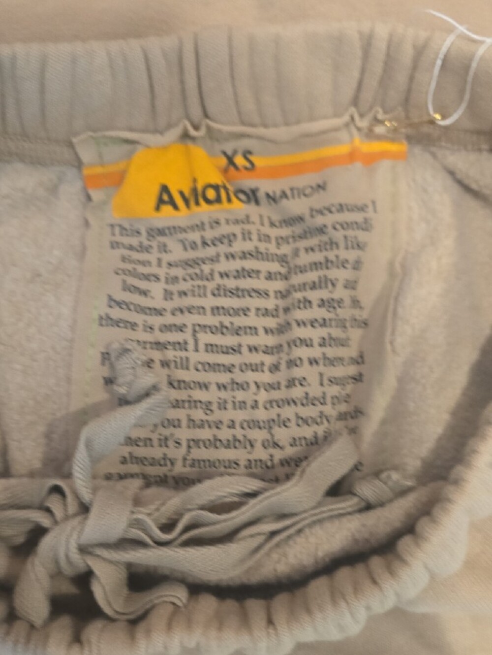 NWT Aviator Nation Logo Sweatshirt And Sweatpant In Sand.  Super Soft And Cozy - Picture 2 of 10